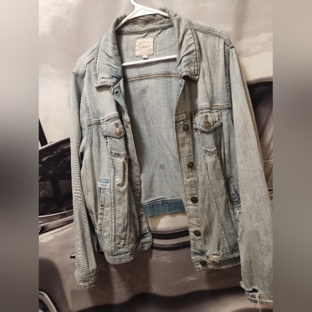 Torrid distressed denim jacket